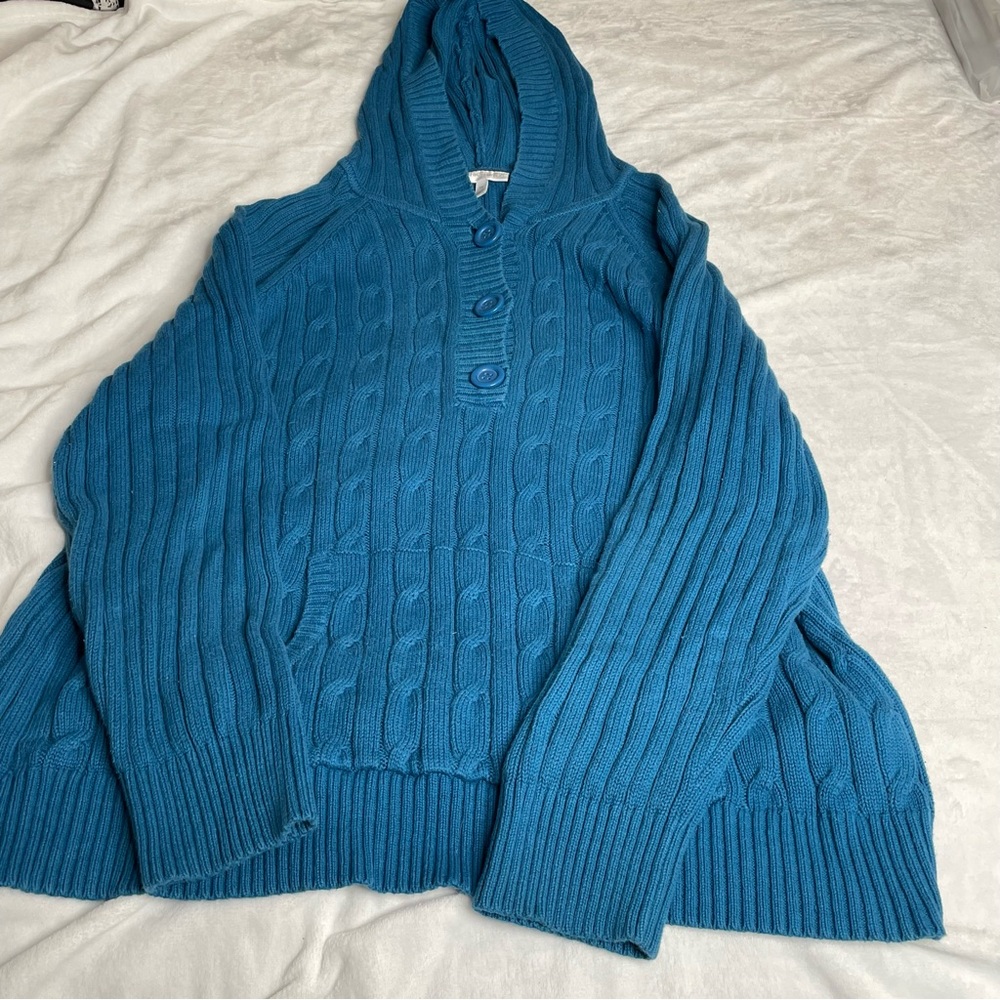 Fashion Bug Vintage blue hooded sweater 100% cotton size 3x